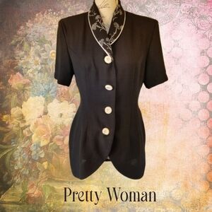 Vintage 80's to 90's Pretty Woman Workwear Blazer Top, Size 11